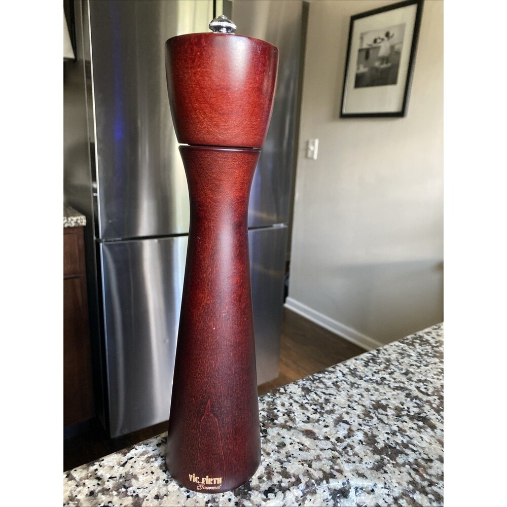 Vic Firth Gourmet Pepper Mill Grinder Red Wood Manual 10.5"